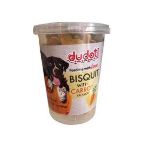 تشویقی بیسکوییت مخصوص سگ با طعم هویج Dudoti 350g