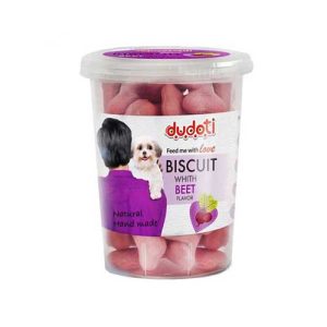 تشویقی بیسکوییت مخصوص سگ با طعم لبو Dudoti 150g