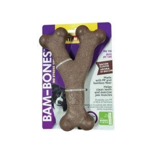اسباب بازی دندانی سگ برند GimDog مدل Bam-Bones Y Bacon 13.3cm
