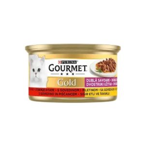 کنسرو گربه Gourmet Gold مدل Beef & Chicken وزن 85 گرم