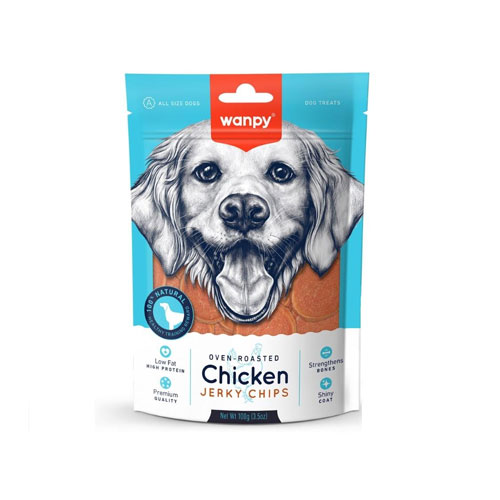 52743274 Wanpy Chicken Jerky Chips100g - Image 1